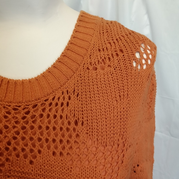 Anthropologie Mauve Sweater Dress Orange Floral - Picture 10 of 11